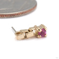 Mega Bada Bitty Press-fit End in 14k Yellow Gold with Ruby from Pupil Hall