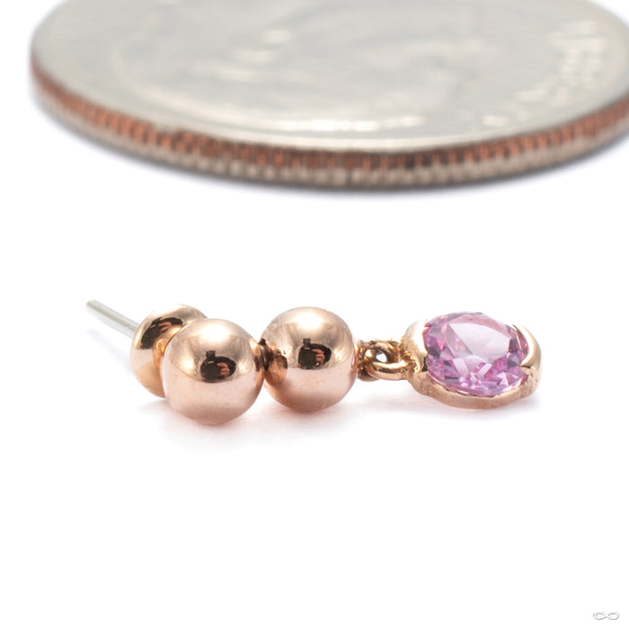 Mega Two Faced Press-fit End in 14k Rose Gold with Pink Sapphire from Pupil Hall