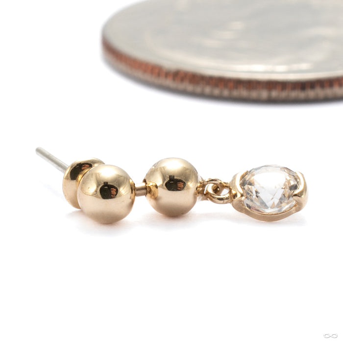 Mega Two Faced Press-fit End in 14k Yellow Gold with White Sapphire from Pupil Hall