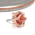 Melange Princess Press-fit End in 14k Rose Gold with Orange Sapphire from Tether Jewelry