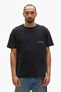 Metal Back Tee black cotton short sleeve with Purple Brand lettering, regular fit.