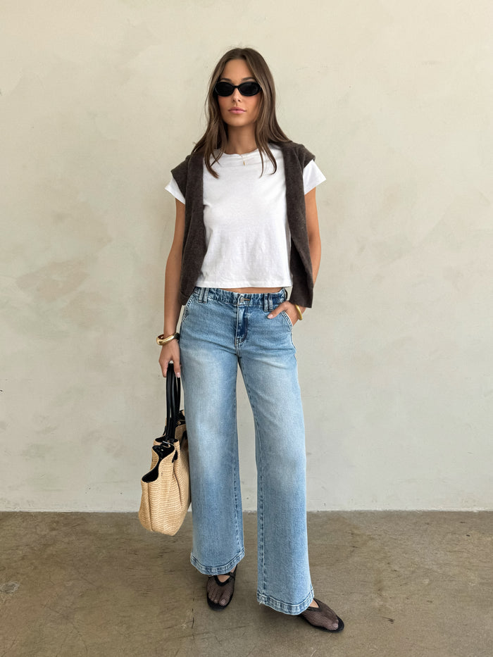 Mia Wide Leg Jeans - Stitch And Feather
