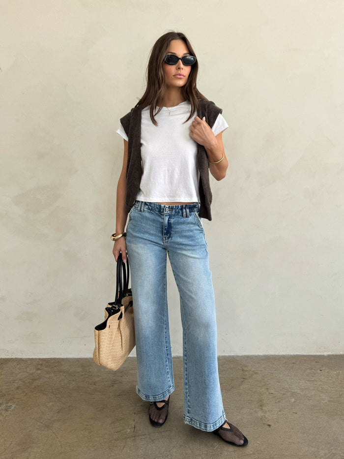 Mia Wide Leg Jeans - Stitch And Feather