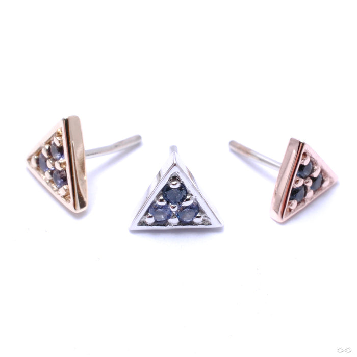 Micro Pav̩é Triangle Press-fit End in Gold from BVLA in assorted materials