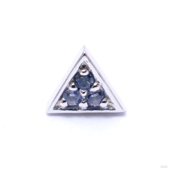 Micro Pav̩é Triangle Press-fit End in Gold from BVLA in Polar Sapphire