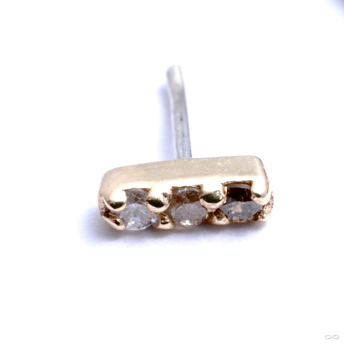 Major Press-fit End in Gold from Pupil Hall with white and brown diamonds