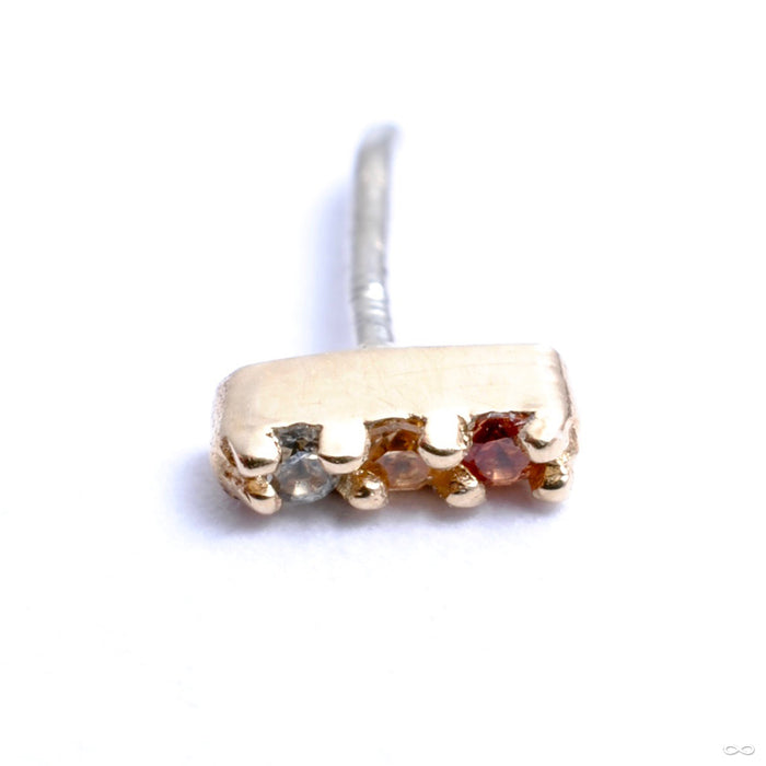 Major Press-fit End in Gold from Pupil Hall with champagne & orange sapphires
