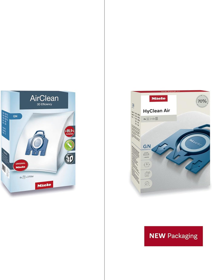 Miele Genuine AirClean GN Vacuum Cleaner Bags, 4 Bags Included, for Miele Complete C2 and C3 Vacuum Cleaners