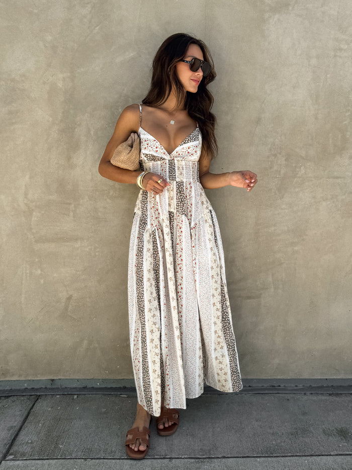 Miette Floral Midi Dress - Stitch And Feather