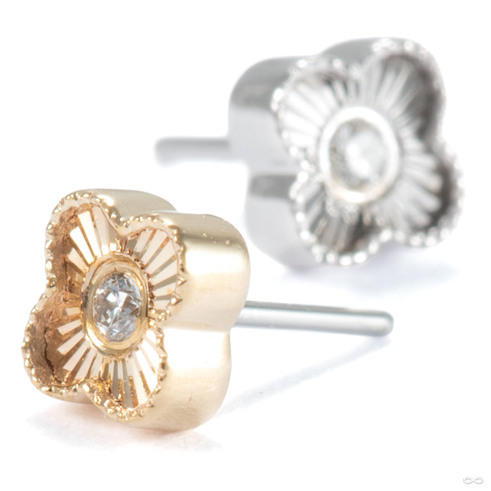 Millgrain Clover Ray Press-fit End in Gold from Modern Mood in assorted materials