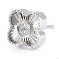 Millgrain Clover Ray Press-fit End in 14k White Gold with Diamond from Modern Mood