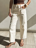 Milos Barrel Jeans in Ecru - Stitch And Feather