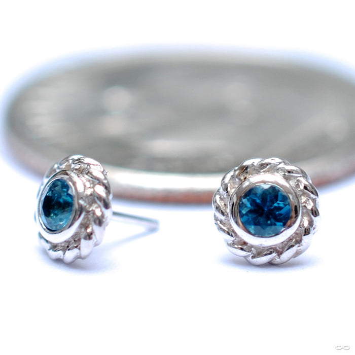 14k White Gold / London Blue Topaz