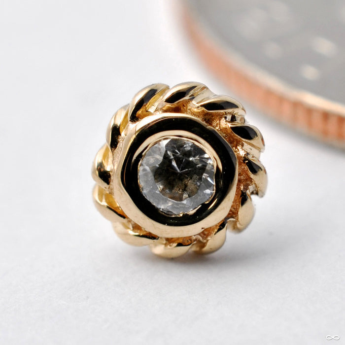 14k Yellow Gold / Clear CZ