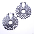 Mini Dahlia Earrings from Tawapa in Gun Metal