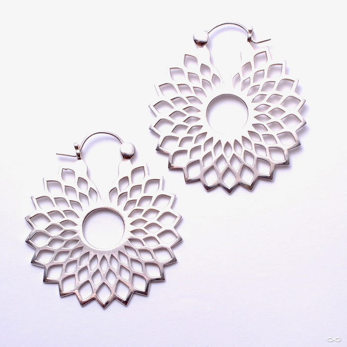 Mini Dahlia Earrings from Tawapa in Silver-plated White Brass