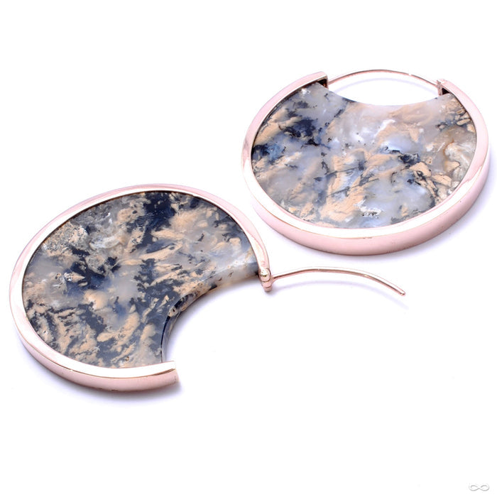 Mini Muse Earrings with Dendritic Agate from Buddha Jewelry in rose gold