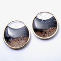 Mini Muse Earrings with Palm Root Agate from Buddha Jewelry in brass