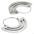 Mini Parallel Lines Hoop Earrings from Eleven44 in white brass