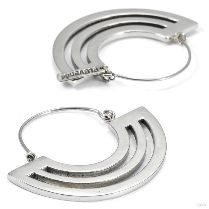Mini Parallel Lines Hoop Earrings from Eleven44 in white brass