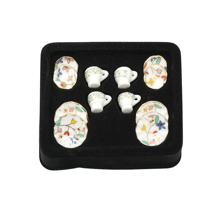 Miniature Ceramic Tableware Set, 12-Piece