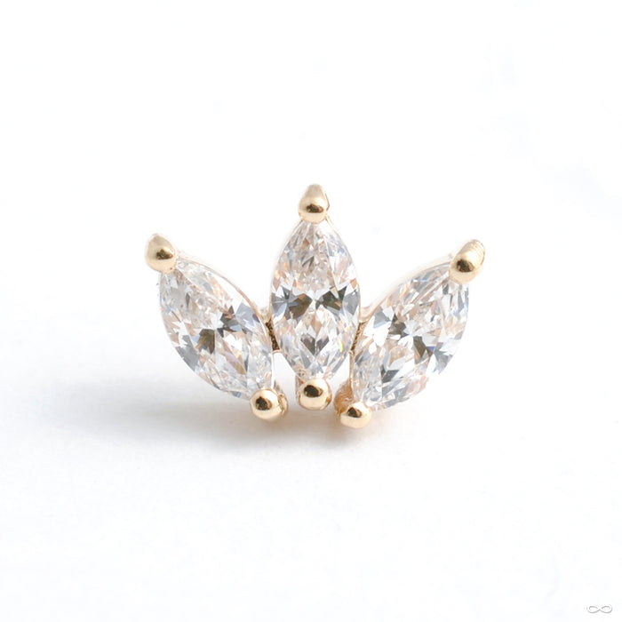 Moet Press-fit End in Gold from Buddha Jewelry with Clear CZ