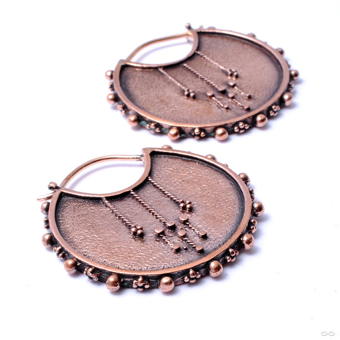 Moirai Earrings from Maya Jewelry in copper