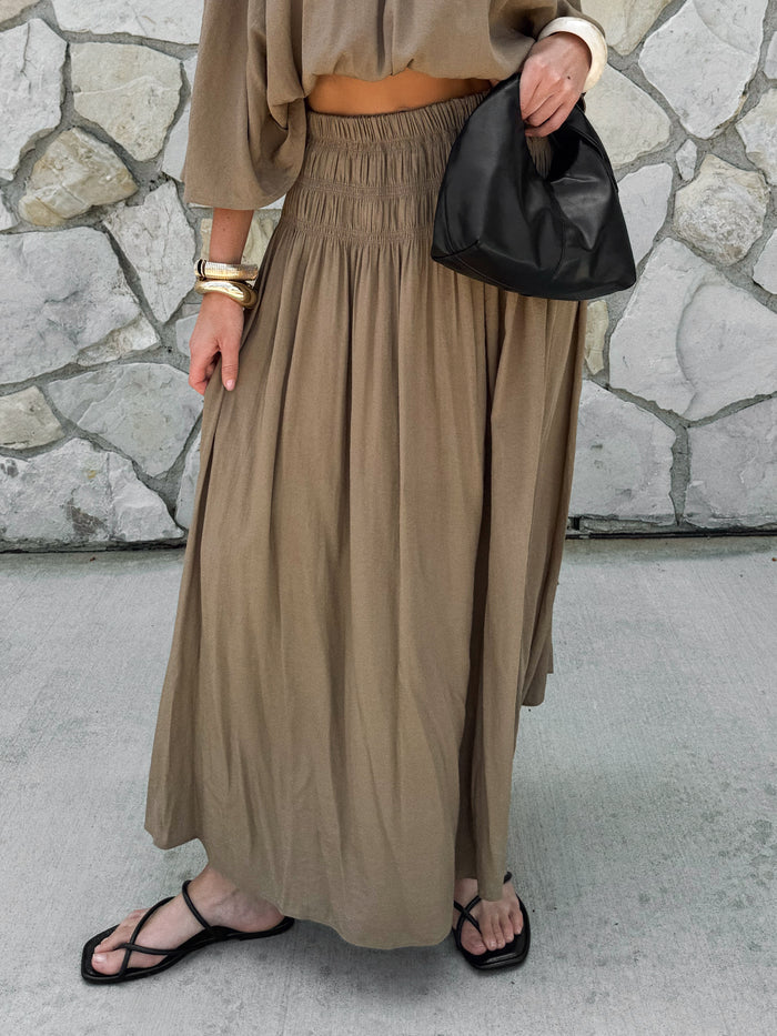 Mona Smocked Maxi Skirt - Stitch And Feather