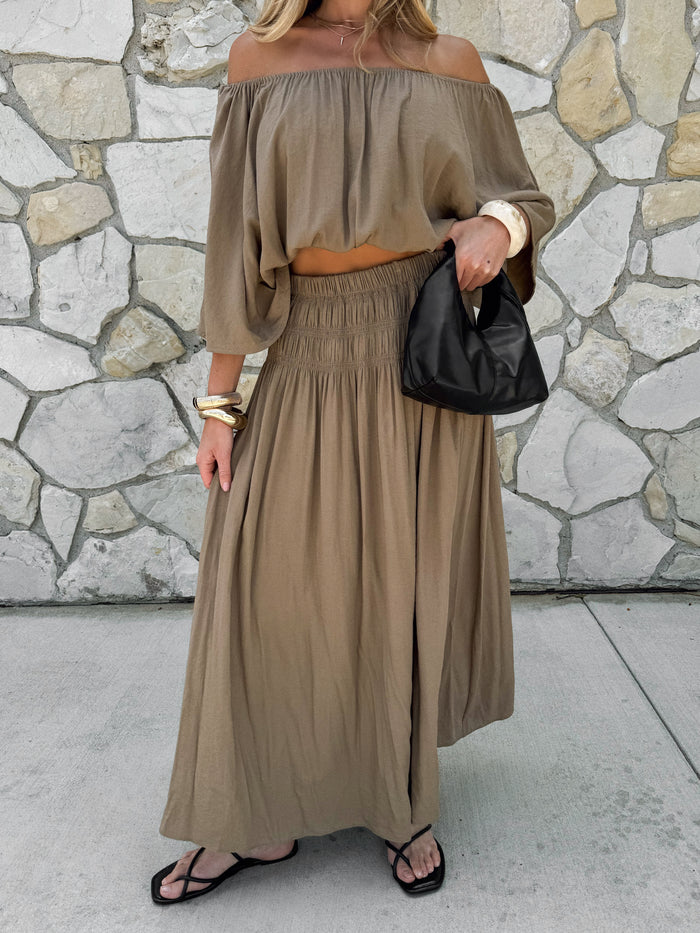 Mona Smocked Maxi Skirt - Stitch And Feather