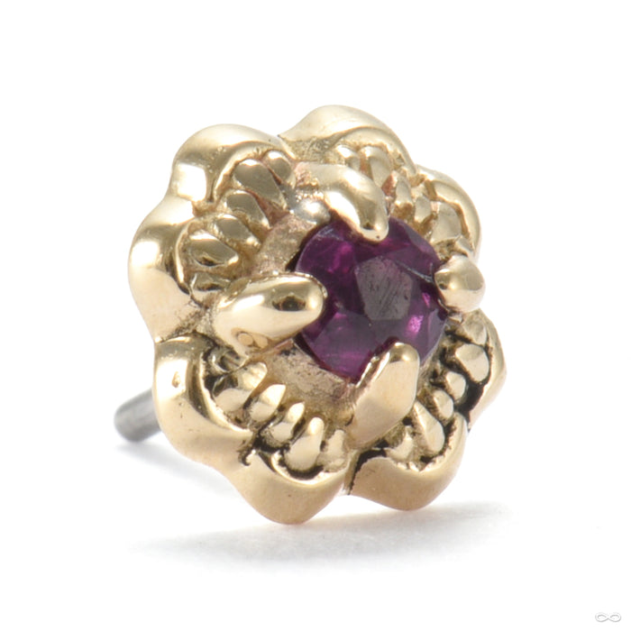 Monarch Press-fit End in Gold from Sacred Symbols with ruby