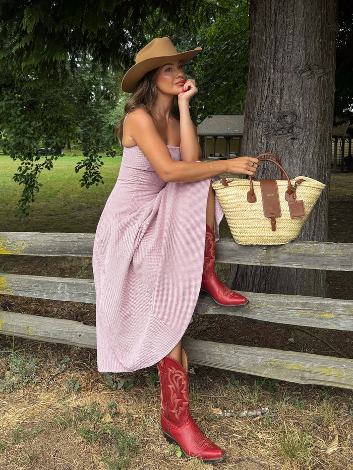 Montana Gingham Midi Dress - Stitch And Feather