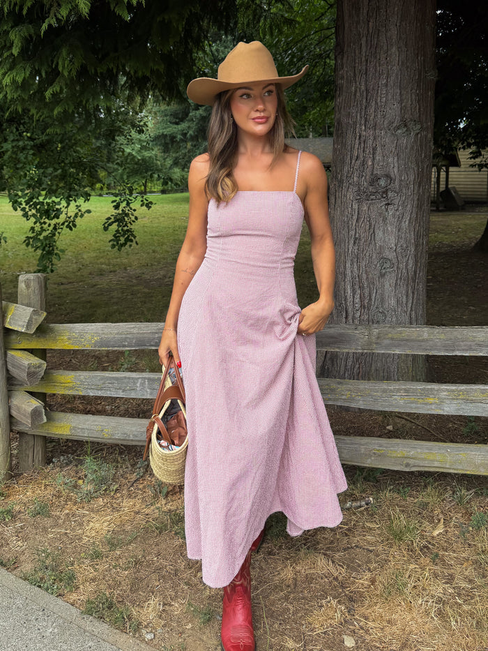 Montana Gingham Midi Dress - Stitch And Feather