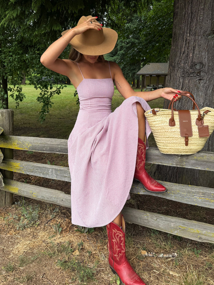 Montana Gingham Midi Dress - Stitch And Feather