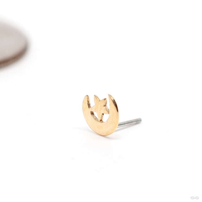 Moon And Star Press-fit End in Gold from Leroi in yellow gold