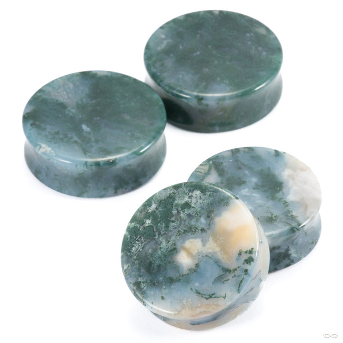 Moss Agate Plugs & Eyelets from Diablo Organics in assorted sizes