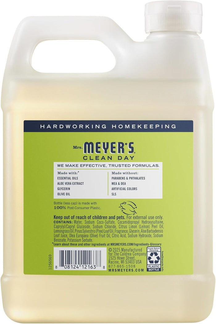 MRS. MEYER'S CLEAN DAY Hand Soap Refill, Lemon Verbena Scent, 33 Fl Oz Bottle