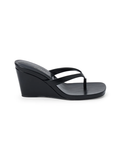Murphy Wedge Sandal in Black - Stitch And Feather