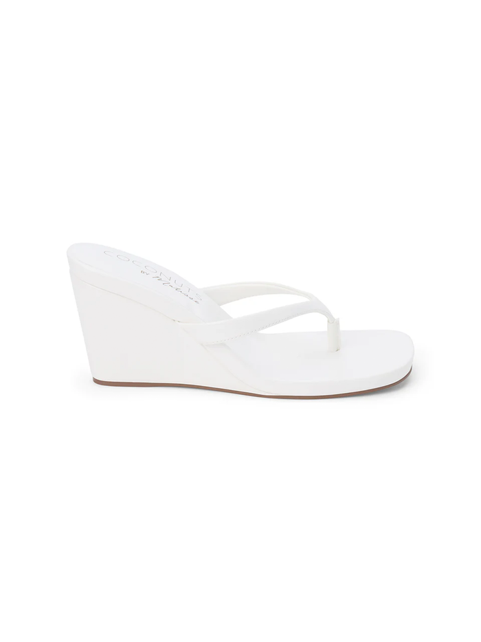 Murphy Wedge Sandal in White - Stitch And Feather