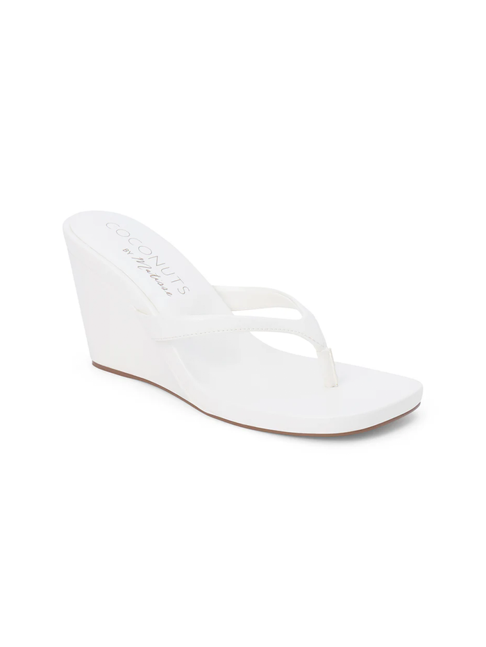 Murphy Wedge Sandal in White - Stitch And Feather