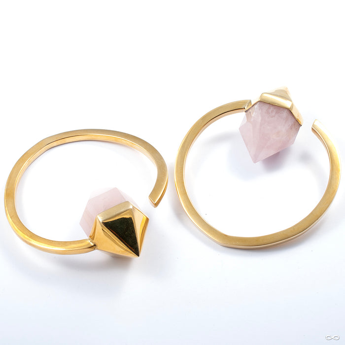 Large / Brass / Rose Quartz
