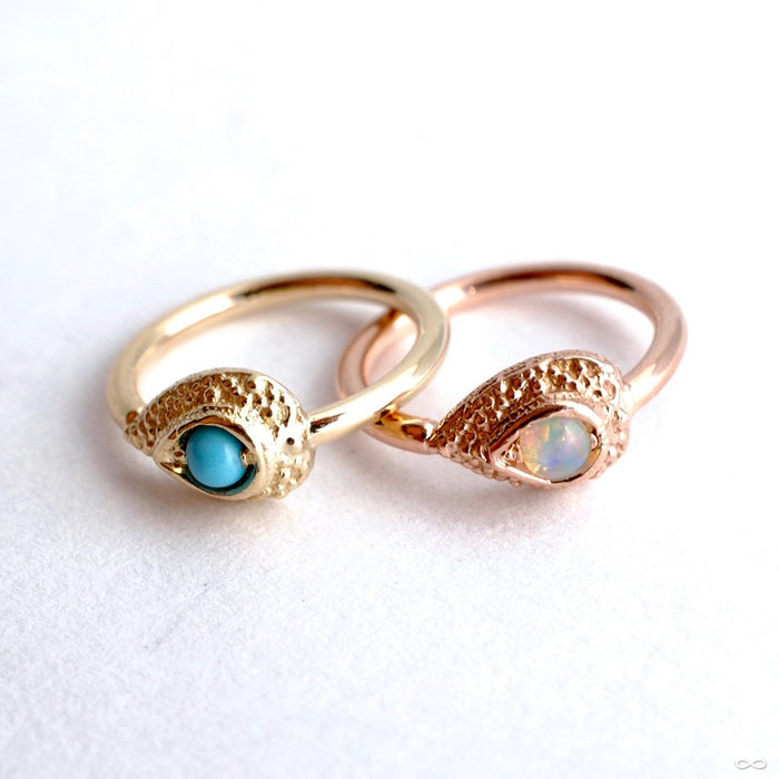 Nanda Pear Fixed Bead Ring in Gold from BVLA with Assorted Stones