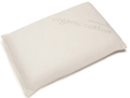 A rectangular white Naturepedic Organic Solid Latex Pillow with "organic cotton" in light beige text appears on a plain background.