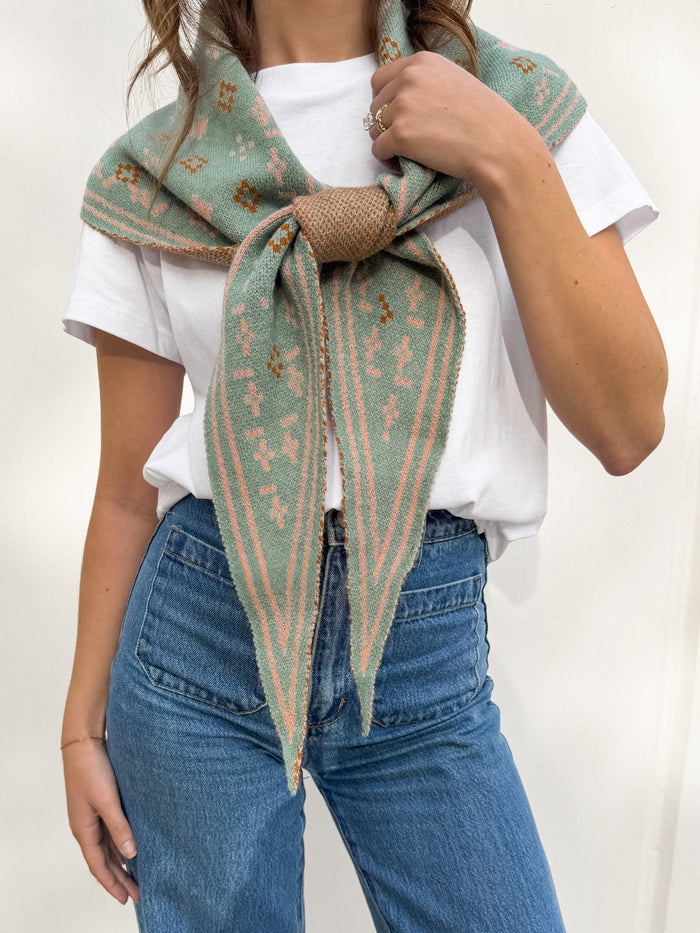 Nava Knit Scarf in Light Blue - Stitch And Feather