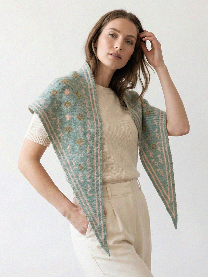 Nava Knit Scarf in Light Blue - Stitch And Feather