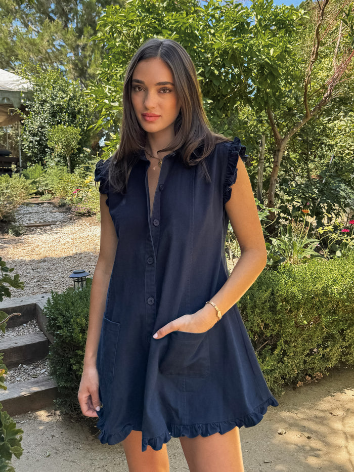 Navie Ruffle Mini Dress - Stitch And Feather