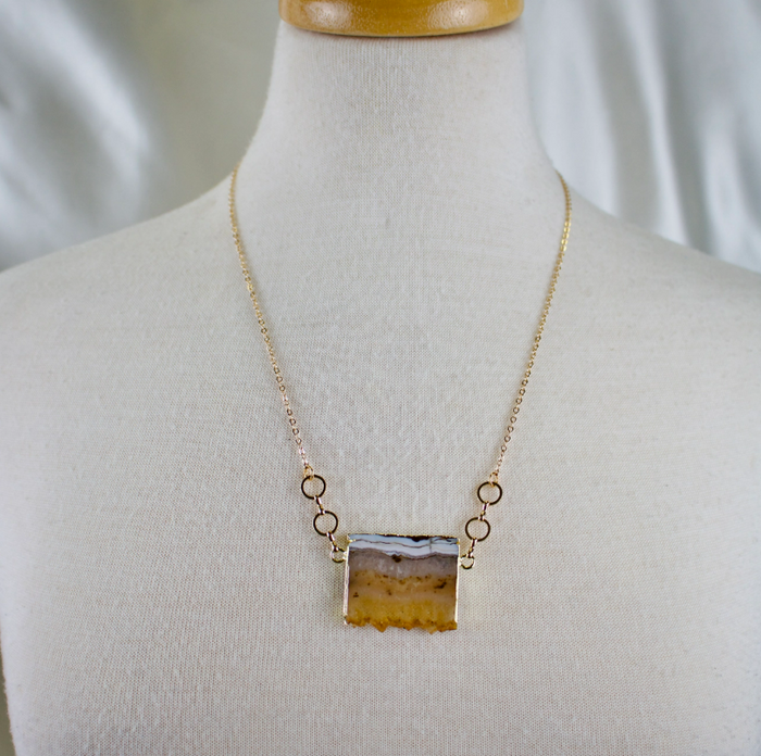 Necklace | Talia // Citrine Slice