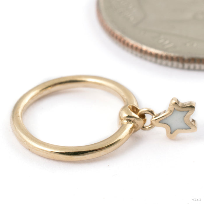 New Thing Seam Ring in Gold from Pupil Hall in 14k yellow gold with white enamel