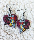 Nightmare Before Christmas Jack Skellington and Sally Halloween Acrylic Earrings