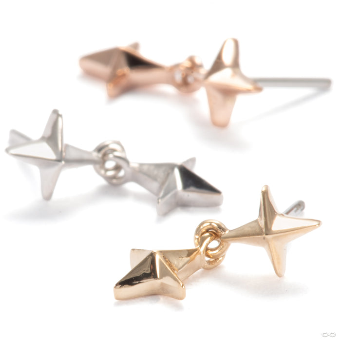 North Star Press-fit End in Gold from Ember Body Jewelry in assorted materials