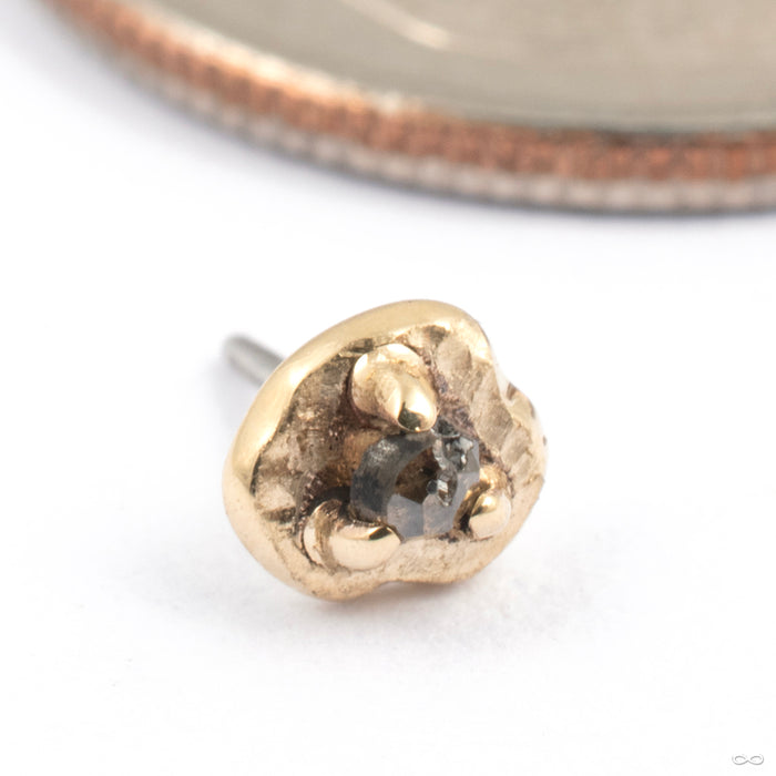 Oasis Press-fit End in Gold from Sacred Symbols in yellow gold with diamond